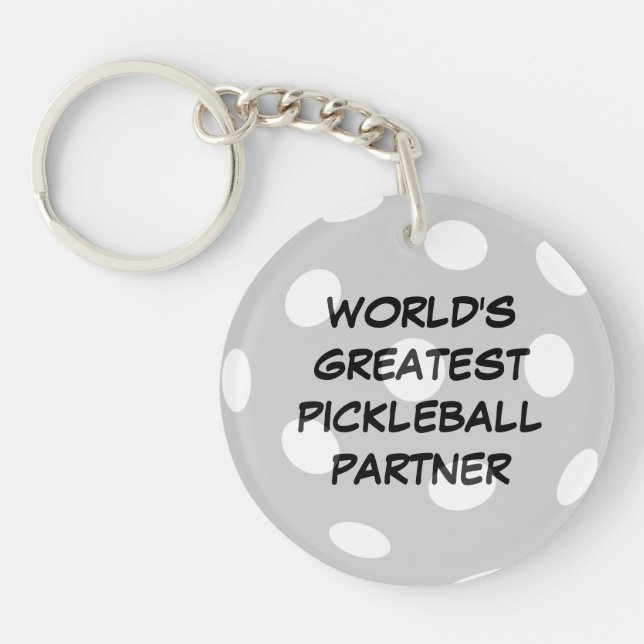 World's Greatest Pickleball Partner Key Ring (Front)