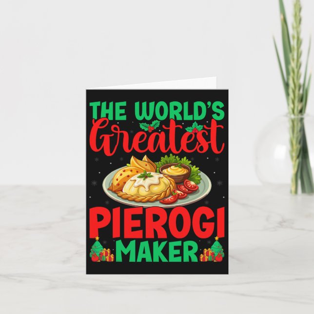 World's Greatest Pierogi Maker Polish Food Christm Card (Front)