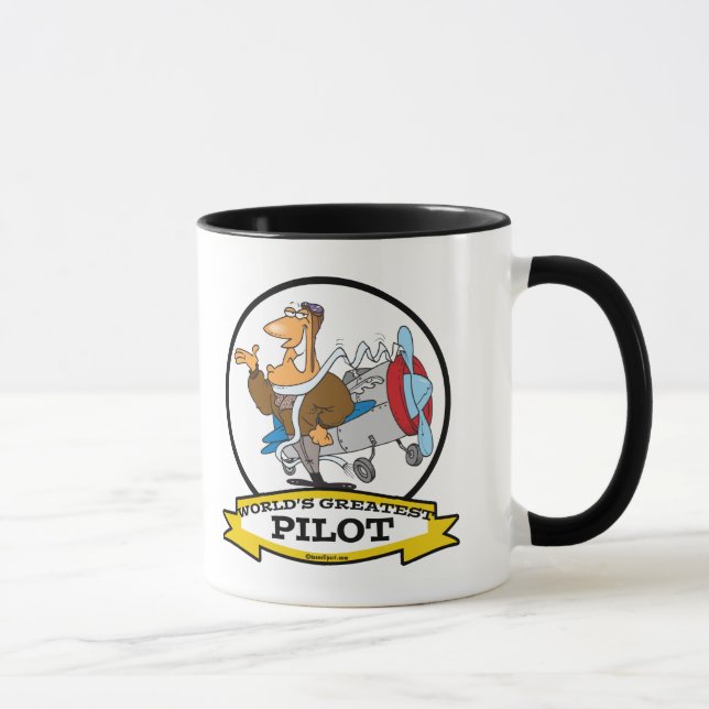 WORLDS GREATEST PILOT II MEN CARTOON MUG (Right)
