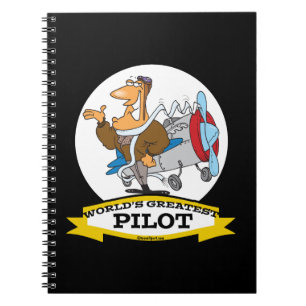 WORLDS GREATEST PILOT II MEN CARTOON NOTEBOOK