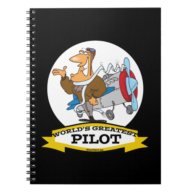 WORLDS GREATEST PILOT II MEN CARTOON NOTEBOOK (Front)