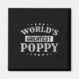 Worlds Greatest Poppy Fathers Day Grandpa Men Magnet