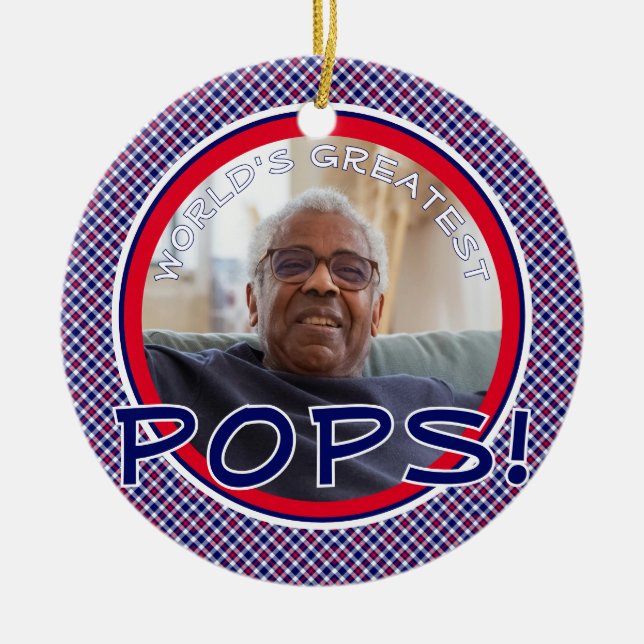 World's Greatest Pops Personalised Ornament (Front)