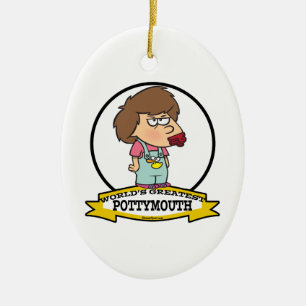 WORLDS GREATEST POTTYMOUTH KID CARTOON CERAMIC TREE DECORATION