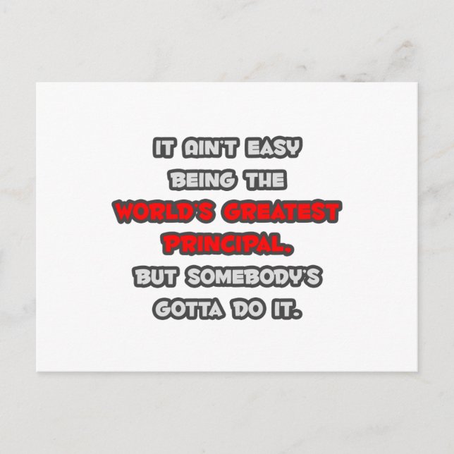 World's Greatest Principal Joke Postcard (Front)