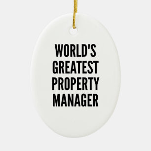 Worlds Greatest Property Manager Ceramic Tree Decoration