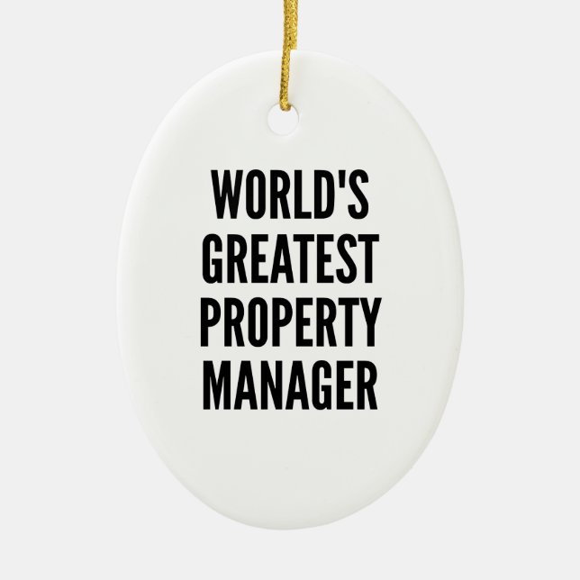 Worlds Greatest Property Manager Ceramic Tree Decoration (Front)