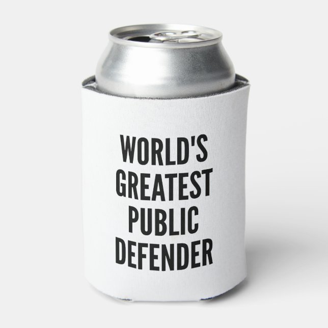 Worlds Greatest Public Defender Can Cooler (Can Front)