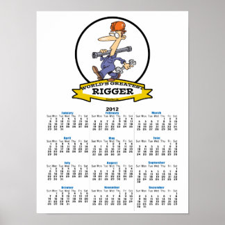 WORLDS GREATEST RIGGER MEN CARTOON POSTER