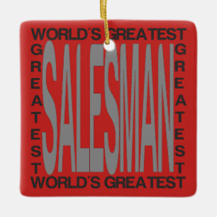 Worlds Greatest Salesman Ceramic Tree Decoration