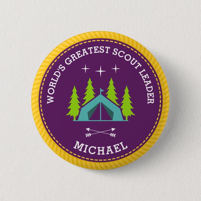 World's Greatest Scout Leader 6 Cm Round Badge (Front)