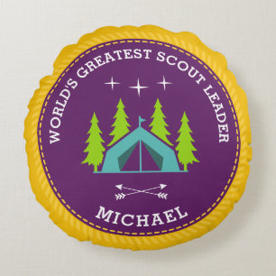 World's Greatest Scout Leader Round Cushion