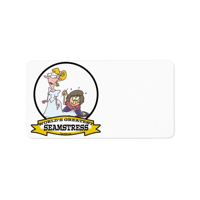 WORLDS GREATEST SEAMSTRESS CARTOON LABEL (Front)