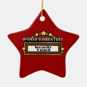 World's Greatest Security Guard Ceramic Tree Decoration