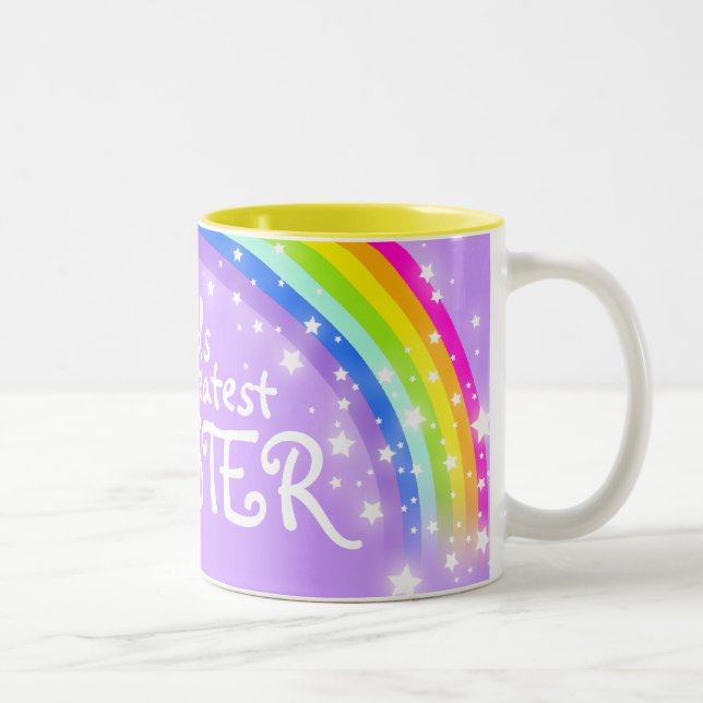 World's greatest SISTER rainbow violet mug (Right)