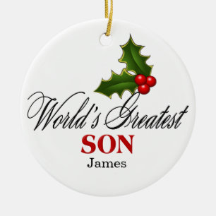 World's Greatest Son Ceramic Tree Decoration
