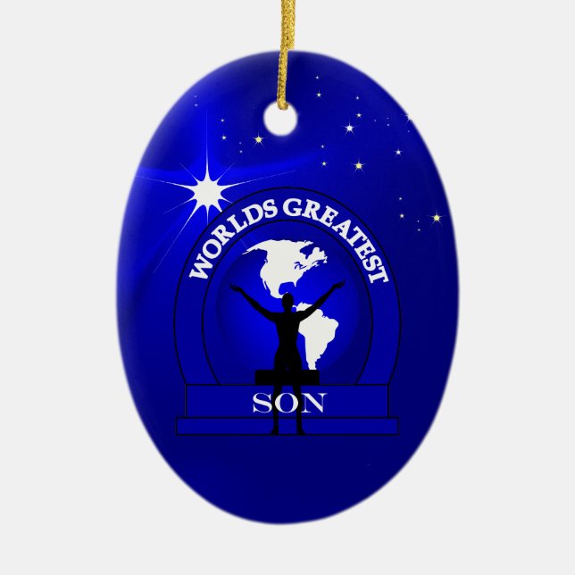 Worlds Greatest Son Christmas Ornament (Front)