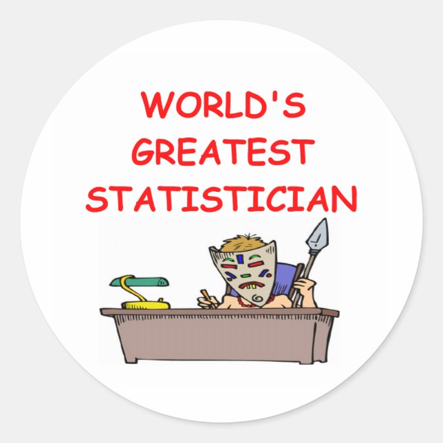 world's greatest statistician classic round sticker (Front)
