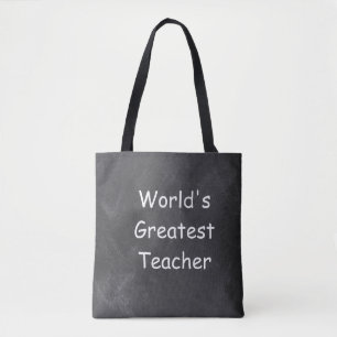 World's Greatest Teacher Chalkboard Gift Idea Tote Bag