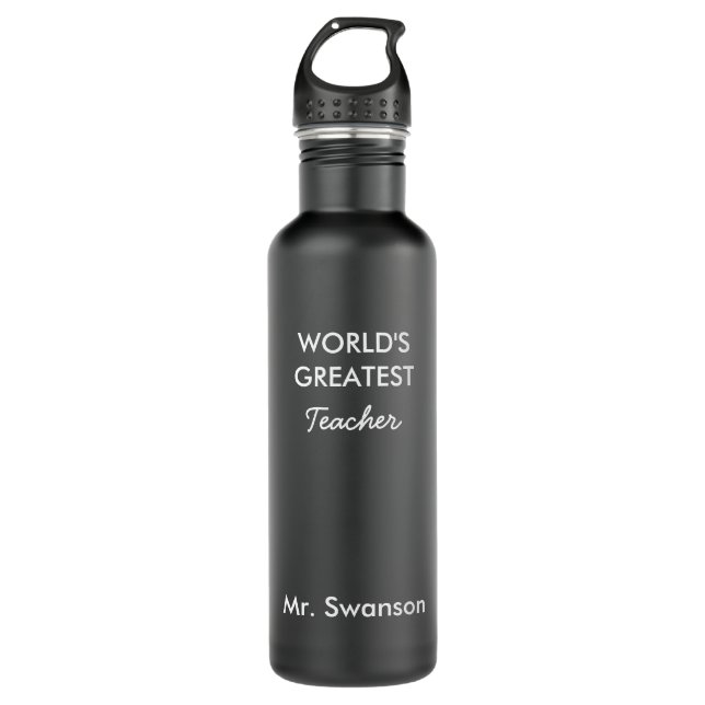 World's Greatest Teacher Custom Reusable  710 Ml Water Bottle (Front)
