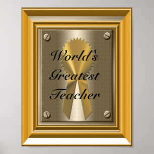World's Greatest Teacher Poster Print Sign