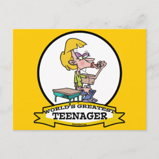 WORLDS GREATEST TEENAGER GIRL CARTOON POSTCARD