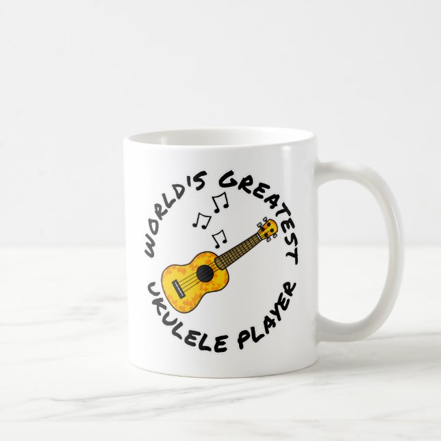 World's Greatest Ukulele Player, Ukulelist Funny Coffee Mug (Right)