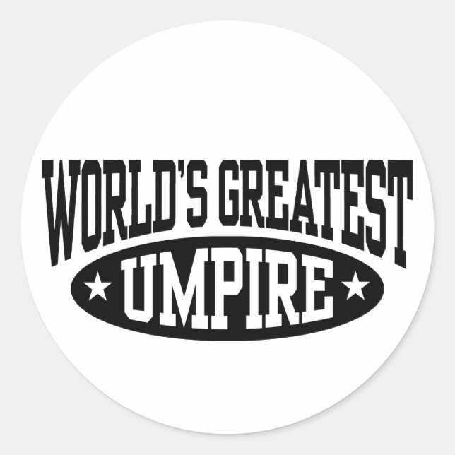 World's Greatest Umpire Classic Round Sticker (Front)