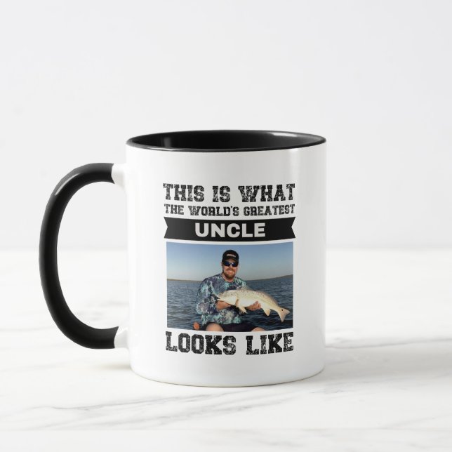World's greatest uncle custom photo name template mug (Left)