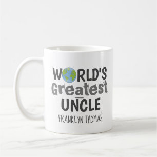 World's Greatest Uncle Cute Planet Personalised Coffee Mug