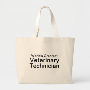 World's Greatest Vet Tech Large Tote Bag