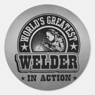 World's Greatest Welder In Action Classic Round Sticker