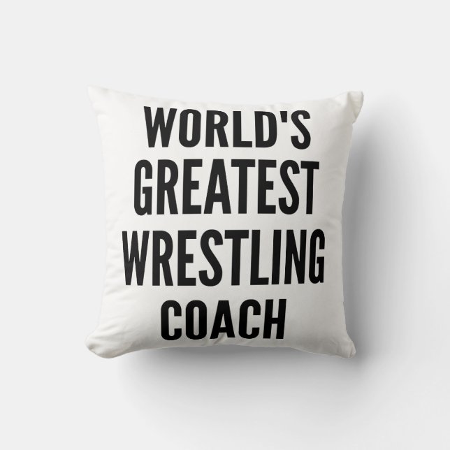 Worlds Greatest Wrestling Coach Cushion (Front)
