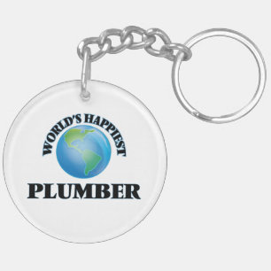 World's Happiest Plumber Key Ring