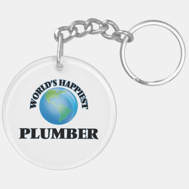 World's Happiest Plumber Key Ring (Back Left)