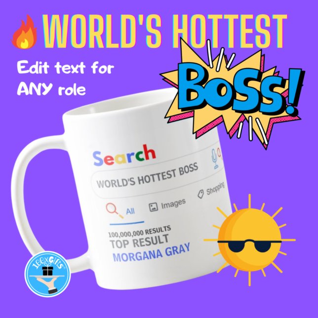 WORLDS HOTTEST BOSS Funny Top Search Result Coffee Mug (Creator Uploaded)