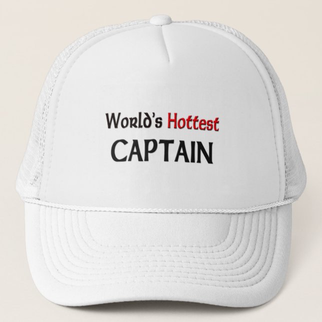 Worlds Hottest Captain Trucker Hat (Front)