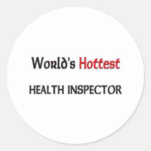 Worlds Hottest Health Inspector Classic Round Sticker