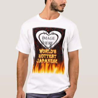 World's hottest Japanese fire and flames red marbl T-Shirt