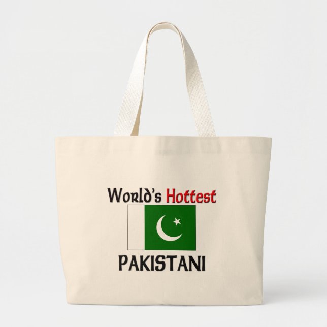 World's Hottest Pakistani Large Tote Bag (Front)