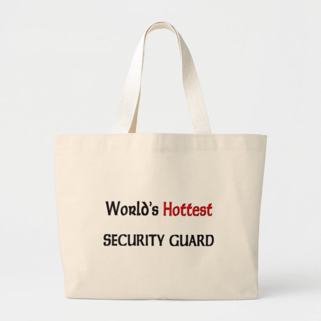 Worlds Hottest Security Guard Large Tote Bag (Front)