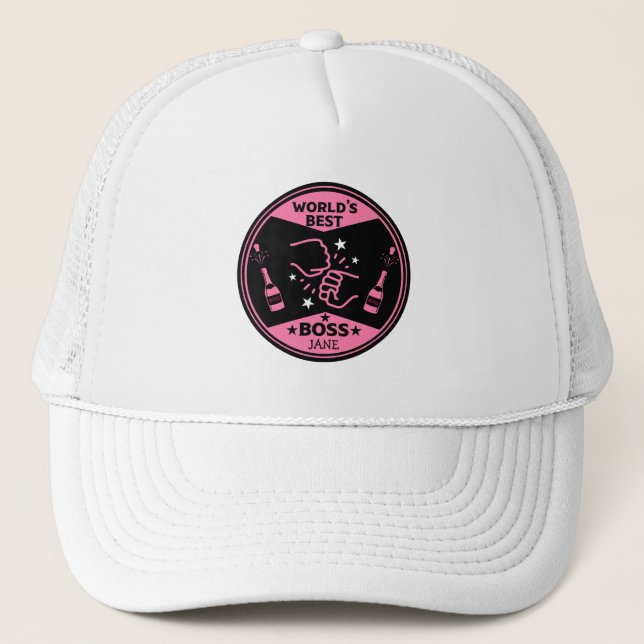 World's lady Greatest Boss Trucker Hat (Front)