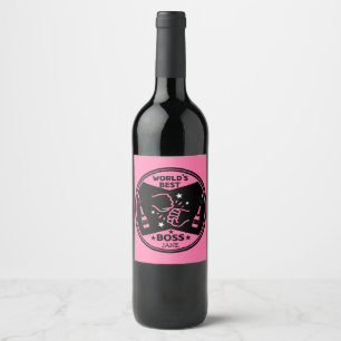 World's lady Greatest Boss Wine Label