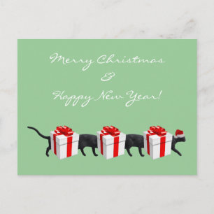 World's Longest Cat Holiday Postcard