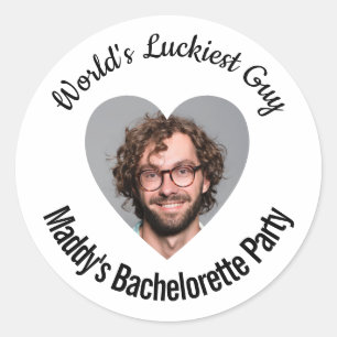 World's Luckiest Guy Bachelorette Party  Classic Round Sticker