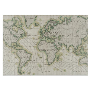 World's magnetic declination cutting board