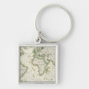World's magnetic declination key ring
