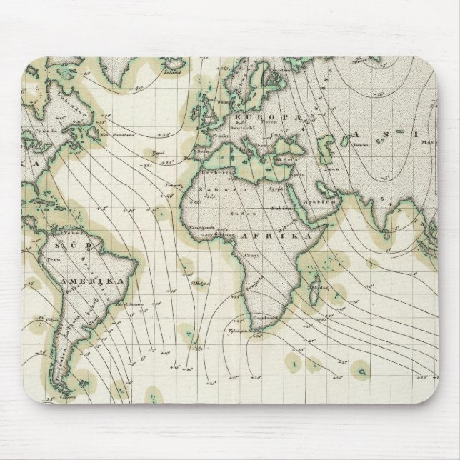 World's magnetic declination mouse pad (Front)