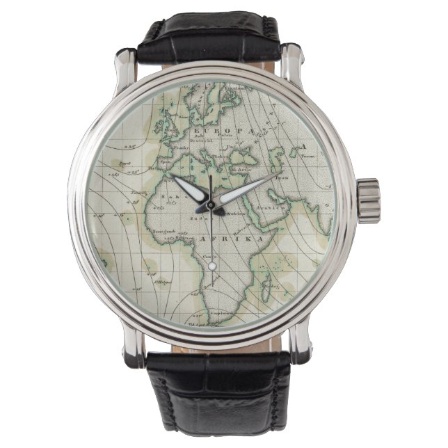 World's magnetic declination watch (Front)