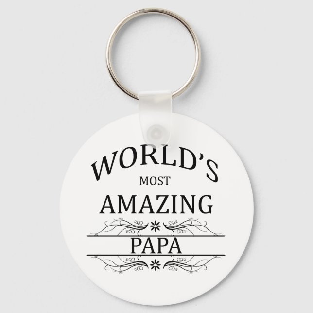 World's Most Amazing Papa Key Ring (Front)